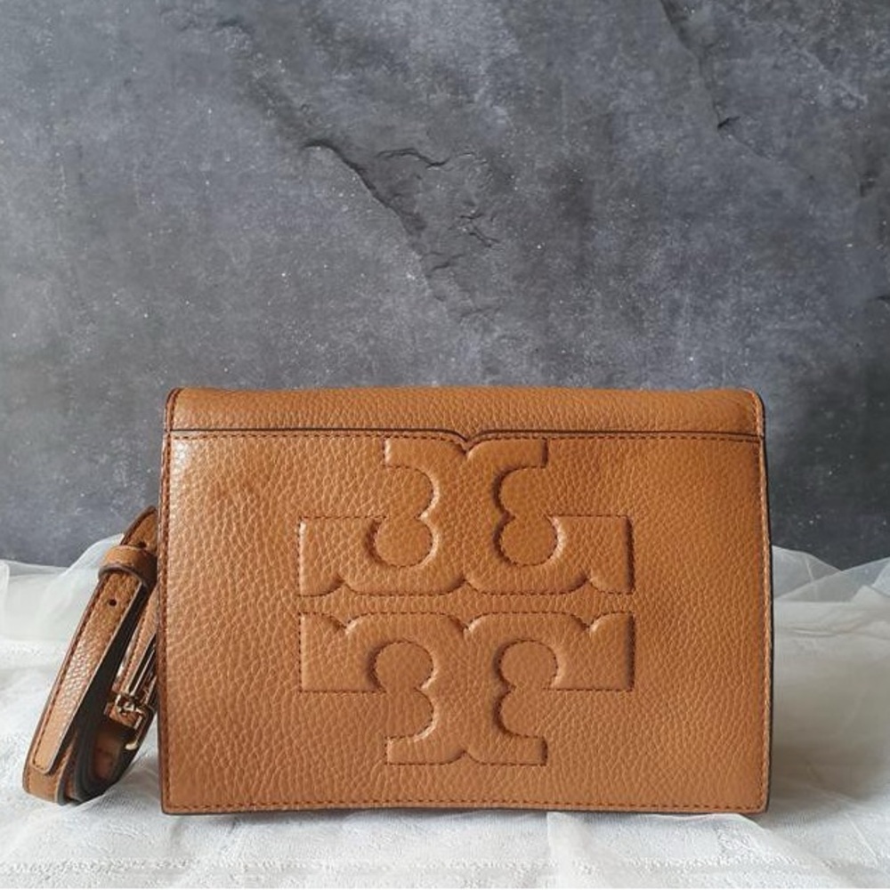 Tory Burch Cognac bombe T Combo Crossbody New